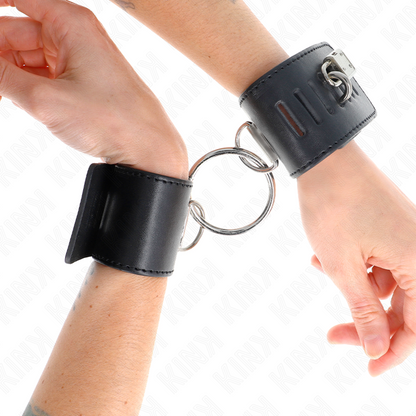 KINK - FIXED WRIST WITH RING CLOSURE AND BLACK PADLOCK ADJUSTABLE 16-23 CM X 5.5 CM