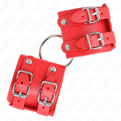 KINK - FIXED WRIST WITH RING AND STUDS ADJUSTABLE RED 17-22 CM X 6.5 CM