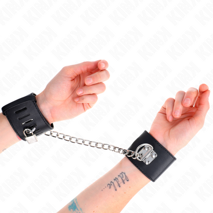 KINK - FIXED WRIST WITH 30 CM CHAIN ​​AND BLACK PADLOCK CLOSURE ADJUSTABLE 16-23 CM X 5.5 CM