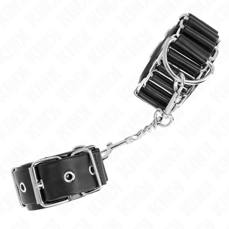 KINK - TENUTA DA POLSO SOTTILE A CERNIERA NERA REGOLABILE 16-22 CM X 3,5 CM - KINK COLLAR & GAG | Lingerie Harness Boutique
