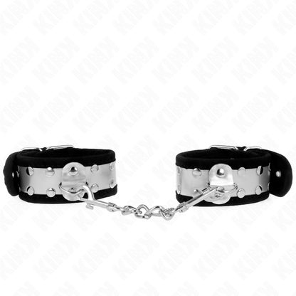 KINK - RESISTENZA DA POLSO SOTTILE NERO / ARGENTO 30 X 4 CM - KINK COLLAR & GAG | Lingerie Harness Boutique