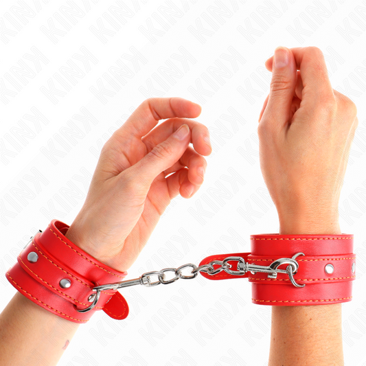 KINK - RESISTENZA DA POLSO SOTTILE ROSSO REGOLABILE 21-33 CM - KINK COLLAR & GAG | Lingerie Harness Boutique