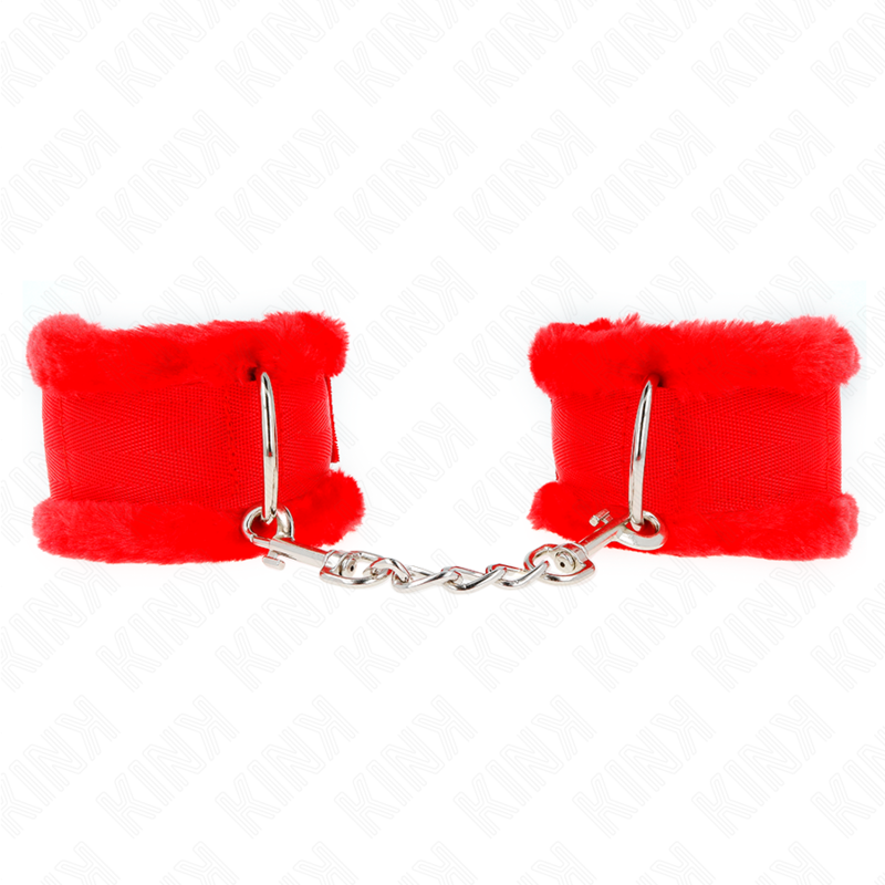 KINK - RED FUR LINED WRIST REST ADJUSTABLE 17-31 CM X 7 CM