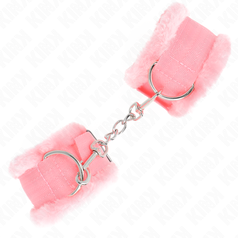 KINK - POGGIPOLSI FODERATI IN PELLICCIA ROSA REGOLABILE 17-31 CM X 7 CM - KINK COLLAR & GAG | Lingerie Harness Boutique