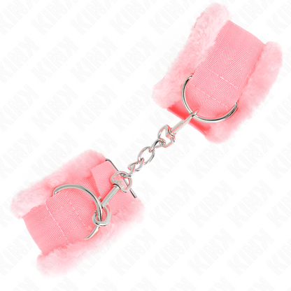 KINK - POGGIPOLSI FODERATI IN PELLICCIA ROSA REGOLABILE 17-31 CM X 7 CM - KINK COLLAR & GAG | Lingerie Harness Boutique
