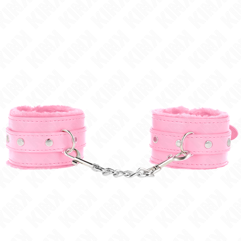KINK - POGGIPOLSI PREMIUM RIVESTITI IN PELLICCIA ROSA CON CINTURA ROSA REGOLABILE 17-29 CM X 6 CM - KINK COLLAR & GAG | Lingerie Harness Boutique