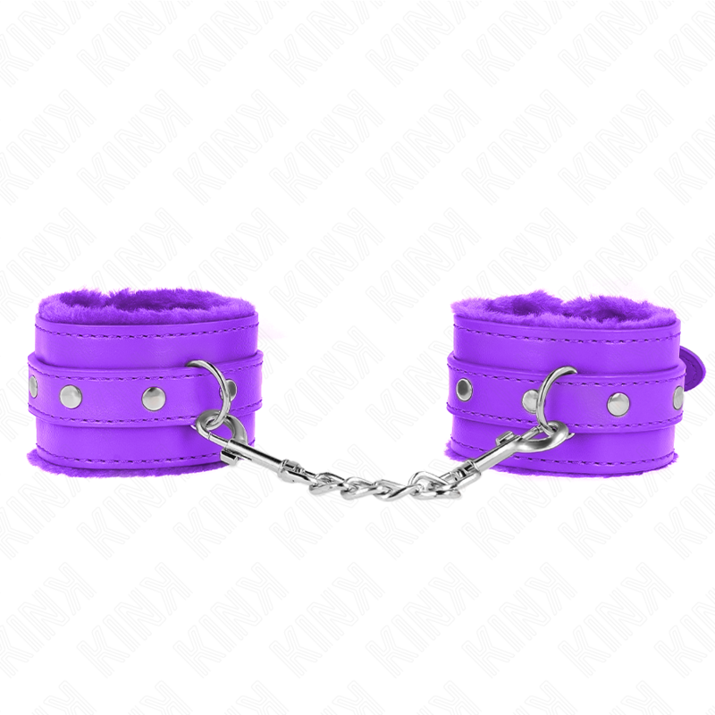 KINK - POGGIPOLSI PREMIUM IMBOTTITI IN PELLICCIA VIOLA CON CINTURA VIOLA REGOLABILE 17-29 CM X 6 CM - KINK COLLAR & GAG | Lingerie Harness Boutique