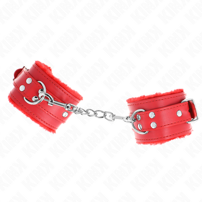 KINK - RED FUR PADDED WRIST RESISTANCE WITH ADJUSTABLE RED BELT 17-29CM X 6CM