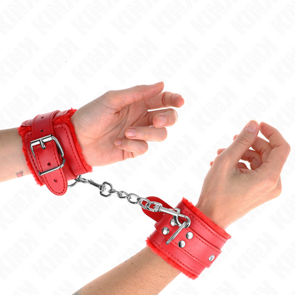 KINK - RED FUR PADDED WRIST RESISTANCE WITH ADJUSTABLE RED BELT 17-29CM X 6CM