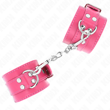 KINK - TENUTA DA POLSO ROSA LAMPONE CON FODERA ROSA LAMPONE REGOLABILE 20-28 CM X 5,5 CM - KINK COLLAR & GAG | Lingerie Harness Boutique