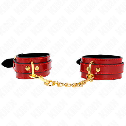 KINK - JOANNA ANGEL RED ADJUSTABLE CUFFS WITH GOLD CHAIN ​​16.5-26 CM X 4 CM