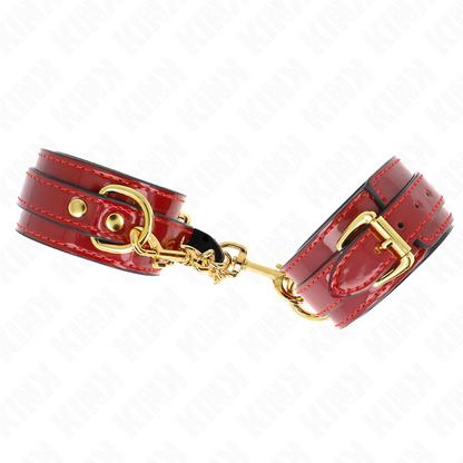 KINK - JOANNA ANGEL RED ADJUSTABLE CUFFS WITH GOLD CHAIN ​​16.5-26 CM X 4 CM