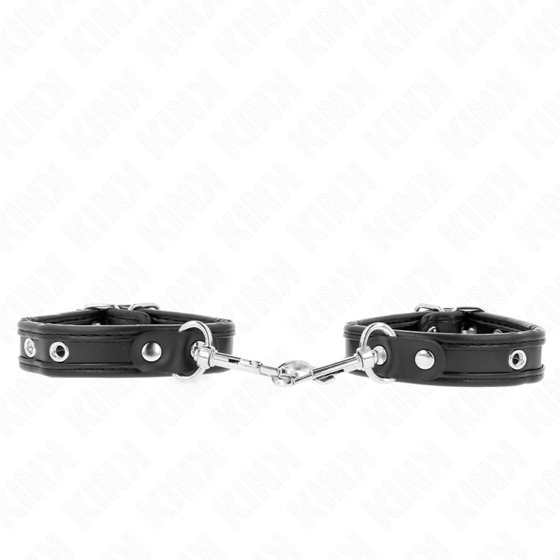 KINK - MINI BRACCIALETTI NERI CON BORCHIE REGOLABILI 16-22 CM X 2 CM - Lingerie Harness Boutique | Lingerie Harness Boutique
