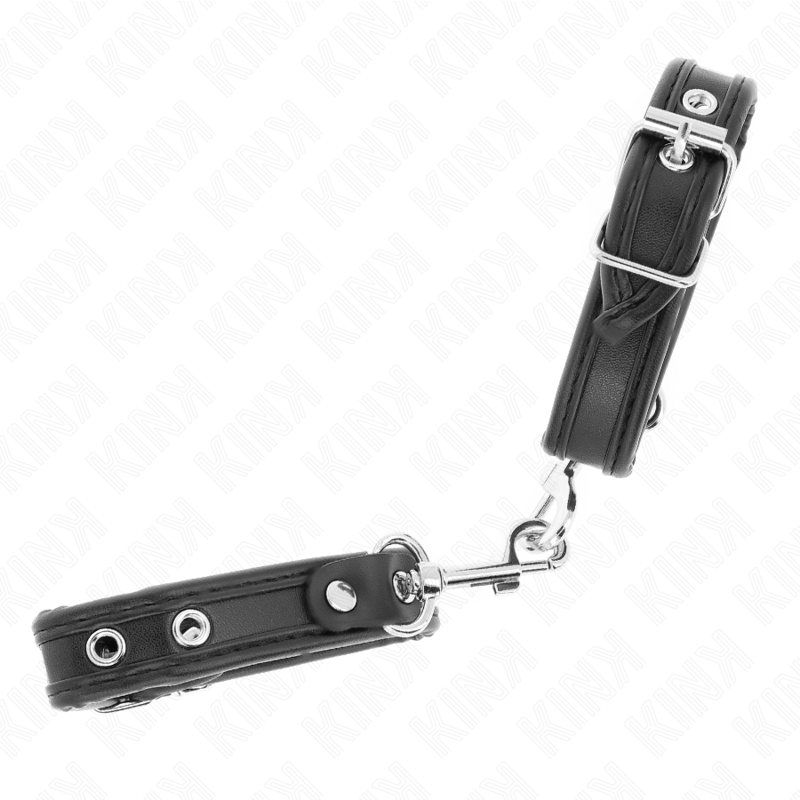 KINK - MINI BRACCIALETTI NERI CON BORCHIE REGOLABILI 16-22 CM X 2 CM - KINK COLLAR & GAG | Lingerie Harness Boutique