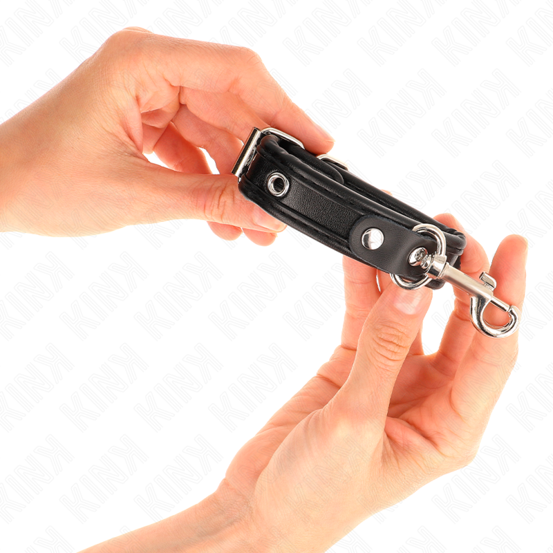 KINK - MINI BRACCIALETTI NERI CON BORCHIE REGOLABILI 16-22 CM X 2 CM - Lingerie Harness Boutique | Lingerie Harness Boutique