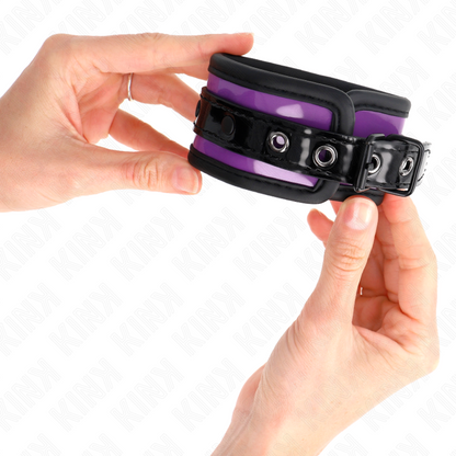 KINK - RESISTENZA DA POLSO IN NEOPRENE VIOLA CHIARO REGOLABILE 21-28 CM X 5 CM - KINK COLLAR & GAG | Lingerie Harness Boutique