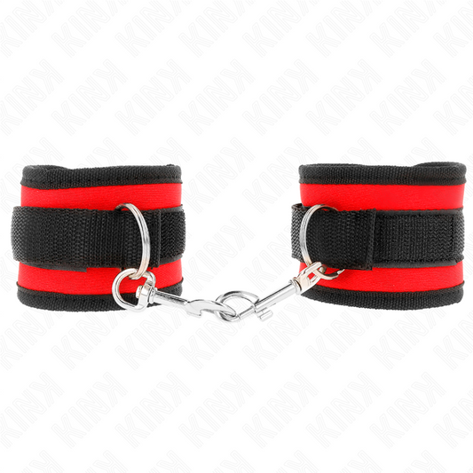 KINK - TENUTA DA POLSO IN NYLON HOOK&LOOP ROSSO-NERO MODELLO 2 REGOLABILE 18-35 CM X 6 CM