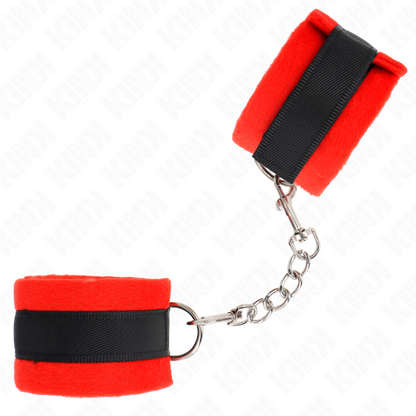 KINK - FUR CUFFS FOR BEGINNERS BLACK-RED 30 X 7 CM