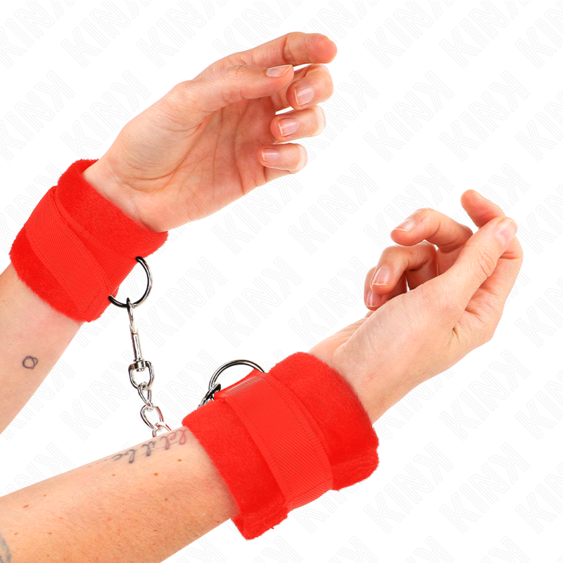 KINK - POLSINI IN PELLICCIA PER PRINCIPIANTI ROSSO 30 X 7 CM - KINK COLLAR & GAG | Lingerie Harness Boutique