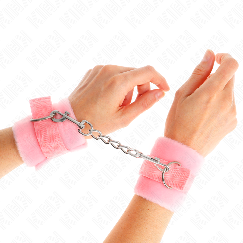 KINK - POLSINI IN PELLICCIA PER PRINCIPIANTI ROSA 30 X 7 CM - KINK COLLAR & GAG | Lingerie Harness Boutique