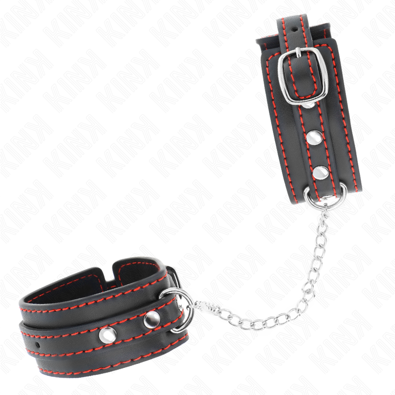 KINK - SMALL WRIST POTENTIAL BLACK WITH RED LINING ADJUSTABLE 14-24CM X 3.5CM