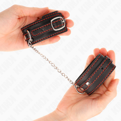 KINK - SMALL WRIST POTENTIAL BLACK WITH RED LINING ADJUSTABLE 14-24CM X 3.5CM