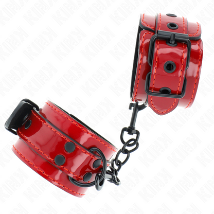 KINK - POLSINI DA POLSO ROSSO SCURO 23 X 5 CM - KINK COLLAR & GAG | Lingerie Harness Boutique