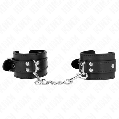 KINK - RESISTENZA DA POLSO SEMPLICE NERA REGOLABILE 20-23 CM X 5,5 CM - KINK COLLAR & GAG | Lingerie Harness Boutique