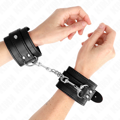KINK - RESISTENZA DA POLSO SEMPLICE NERA REGOLABILE 20-23 CM X 5,5 CM - KINK COLLAR & GAG | Lingerie Harness Boutique