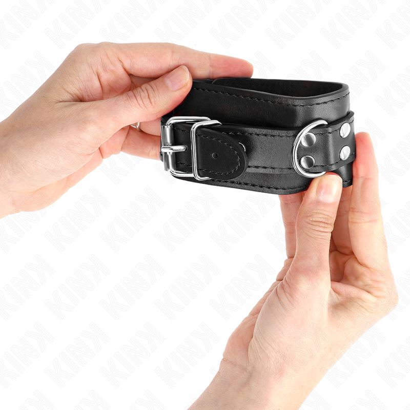 KINK - RESISTENZA DA POLSO SEMPLICE NERA REGOLABILE 20-23 CM X 5,5 CM - KINK COLLAR & GAG | Lingerie Harness Boutique