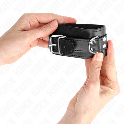 KINK - RESISTENZA DA POLSO SEMPLICE NERA REGOLABILE 20-23 CM X 5,5 CM - KINK COLLAR & GAG | Lingerie Harness Boutique