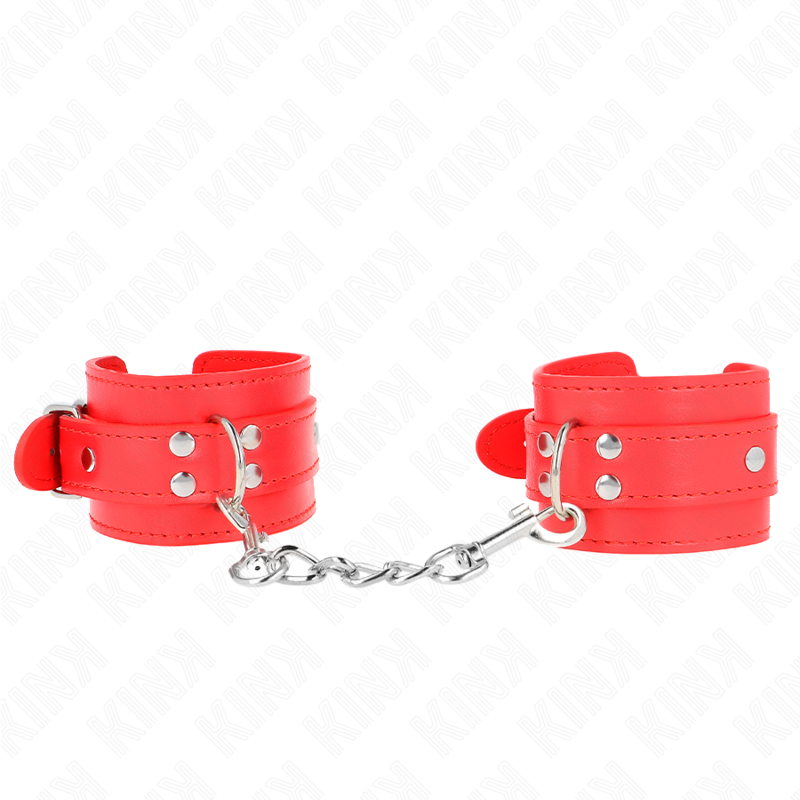 KINK - RESISTENZA DA POLSO SEMPLICE ROSSO REGOLABILE 20-23 CM X 5,5 CM - KINK COLLAR & GAG | Lingerie Harness Boutique