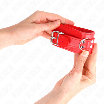 KINK - RESISTENZA DA POLSO SEMPLICE ROSSO REGOLABILE 20-23 CM X 5,5 CM - Lingerie Harness Boutique | Lingerie Harness Boutique