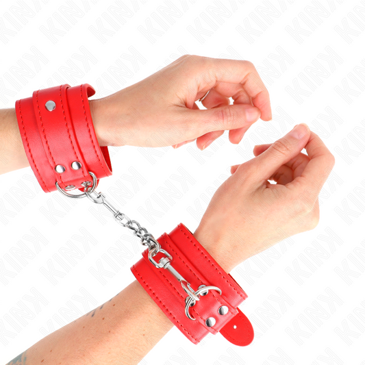 KINK - RESISTENZA DA POLSO SEMPLICE ROSSO REGOLABILE 20-23 CM X 5,5 CM - KINK COLLAR & GAG | Lingerie Harness Boutique