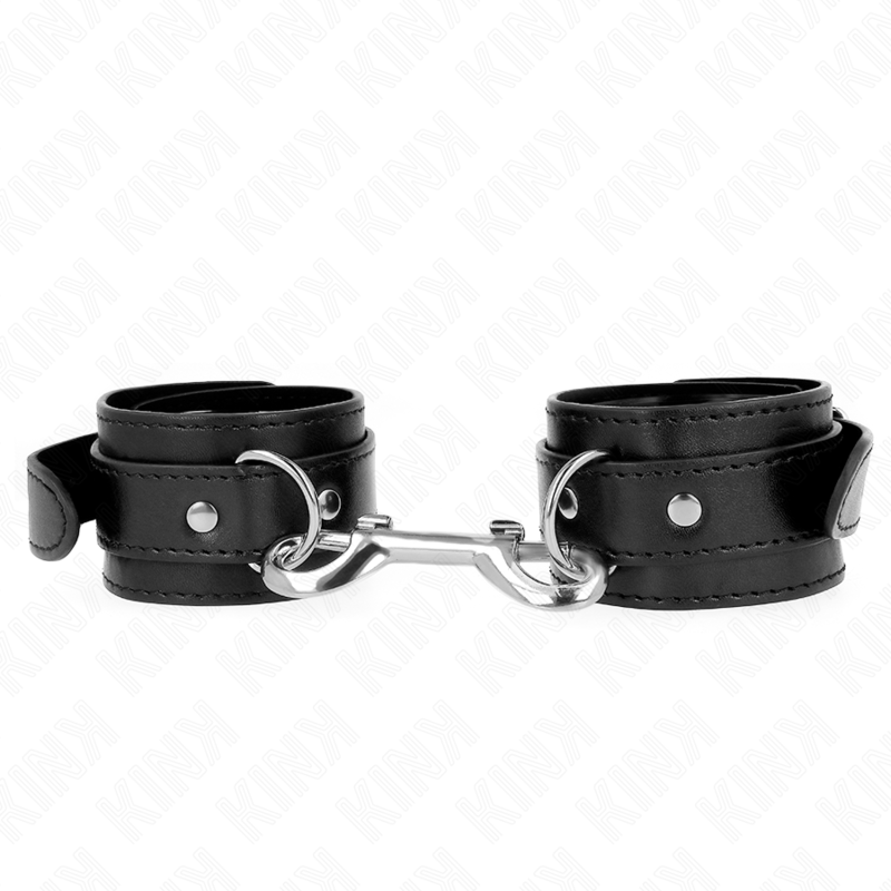 KINK - POTENZIALE DA POLSO FILA DI RIVETTI SINGOLA NERA REGOLABILE 17-28 CM X 5 CM - KINK COLLAR & GAG | Lingerie Harness Boutique