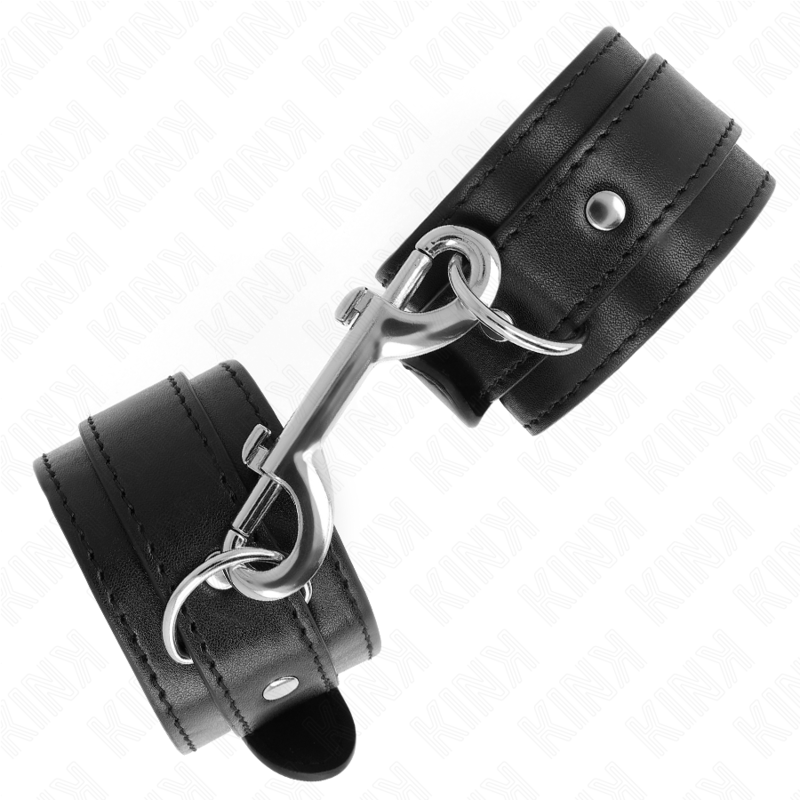 KINK - POTENZIALE DA POLSO FILA DI RIVETTI SINGOLA NERA REGOLABILE 17-28 CM X 5 CM - KINK COLLAR & GAG | Lingerie Harness Boutique