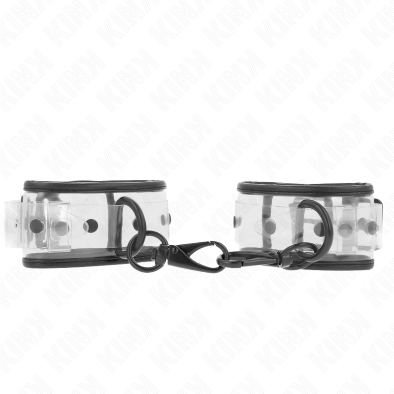 KINK - POLSINI DA POLSO TRASPARENTI REGOLABILI 18-30 CM X 5,5 CM - KINK COLLAR & GAG | Lingerie Harness Boutique