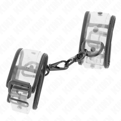 KINK - POLSINI DA POLSO TRASPARENTI REGOLABILI 18-30 CM X 5,5 CM - KINK COLLAR & GAG | Lingerie Harness Boutique
