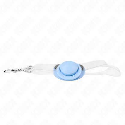 KINK - BAVAGLIO A FORMA DI CIUCCIO AZZURRO 5.5 x 4 CM REGOLABILE 43-60 CM - KINK COLLAR & GAG | Lingerie Harness Boutique
