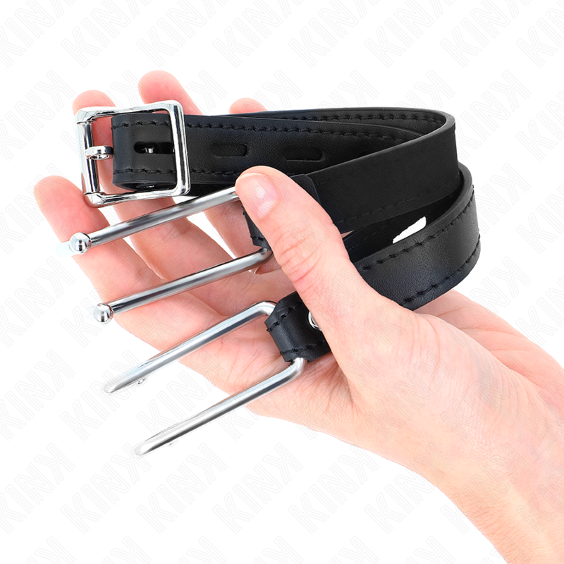 KINK - GANCIO IN METALLO 11.5 CM CON CINTURINO IN SIMILPELLE REGOLABILE 39-58 CM X 2 CM - KINK COLLAR & GAG | Lingerie Harness Boutique