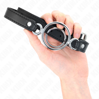 KINK - BAVAGLIO CON O-RING MULTIPLI 5 CM NERO 63 X 2,5 CM - KINK IMPACT & TOUCH | Lingerie Harness Boutique