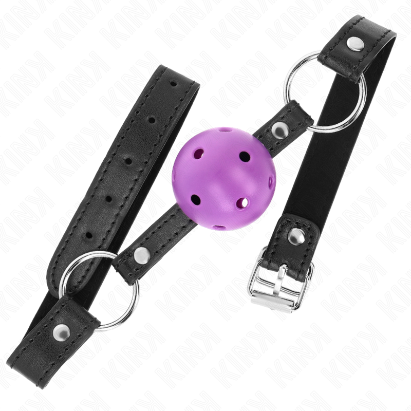 KINK - PALLA DURA CAVA VIOLA 4.5 CM BAVAGLIO 63.5 X 2 CM - KINK COLLAR & GAG | Lingerie Harness Boutique