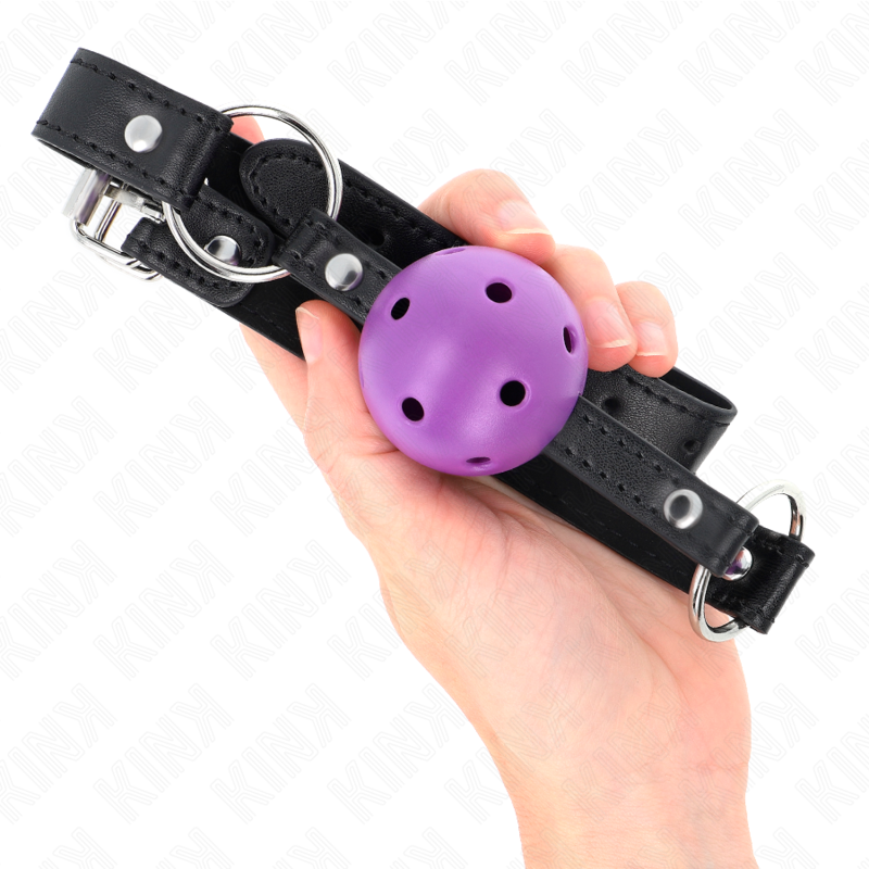 KINK - PALLA DURA CAVA VIOLA 4.5 CM BAVAGLIO 63.5 X 2 CM - KINK COLLAR & GAG | Lingerie Harness Boutique
