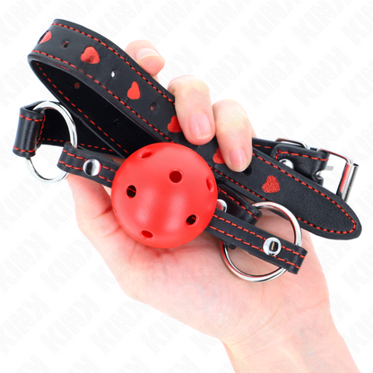 KINK - BALL GAG HOLLOW HARD ROSSO MODELLO 2 65 x 2,5 CM