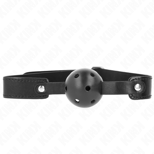 KINK - PALLA TRASPIRANTE NERA 4,5 CM BAVAGLIO 65 x 2,5 CM - KINK COLLAR & GAG | Lingerie Harness Boutique
