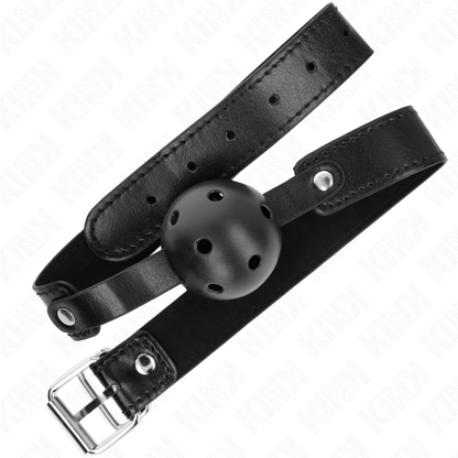 KINK - PALLA TRASPIRANTE NERA 4,5 CM BAVAGLIO 65 x 2,5 CM - KINK COLLAR & GAG | Lingerie Harness Boutique