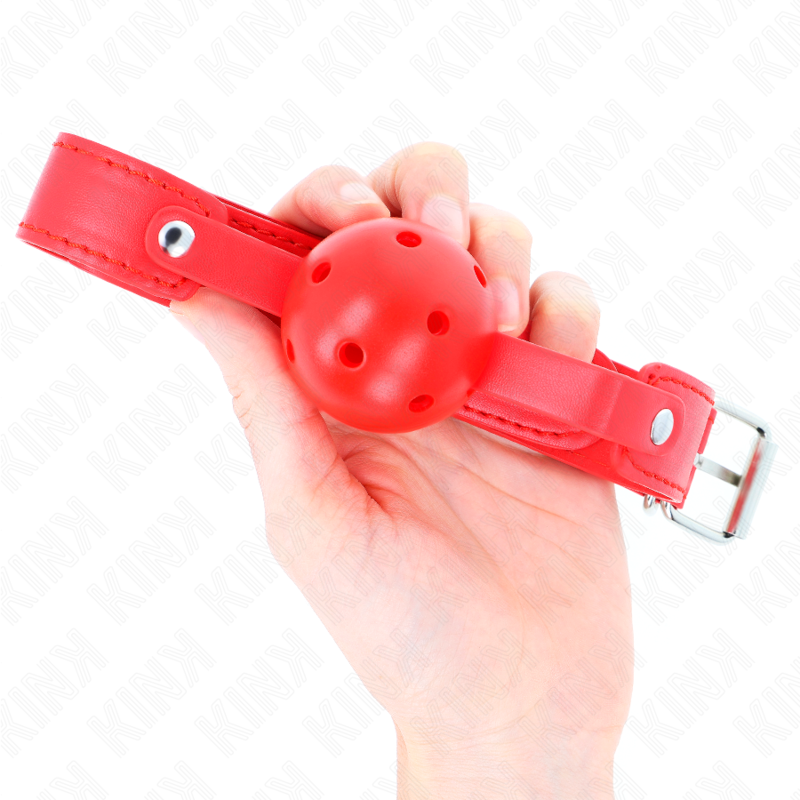 KINK - PALLA TRASPIRANTE ROSSA 4,5 CM BAVAGLIO 65 x 2,5 CM - KINK COLLAR & GAG | Lingerie Harness Boutique