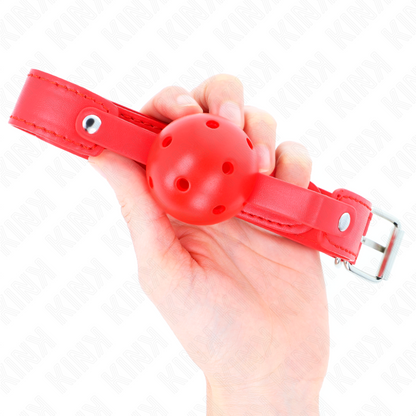 KINK - PALLA TRASPIRANTE ROSSA 4,5 CM BAVAGLIO 65 x 2,5 CM - KINK COLLAR & GAG | Lingerie Harness Boutique