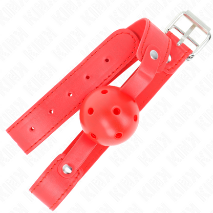 KINK - PALLA TRASPIRANTE ROSSA 4,5 CM BAVAGLIO 65 x 2,5 CM - KINK COLLAR & GAG | Lingerie Harness Boutique