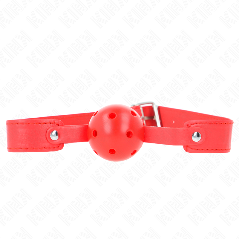 KINK - PALLA TRASPIRANTE ROSSA 4,5 CM BAVAGLIO 65 x 2,5 CM - KINK COLLAR & GAG | Lingerie Harness Boutique